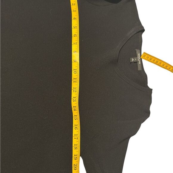 Derek Lam Asymmetrical Black Ribbed Top size Small - Picture 6 of 7